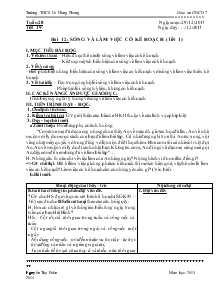 Giáo án Giáo dục công dân 7 - Bài 12: Sống và làm việc có kế hoạch (tiết 1)