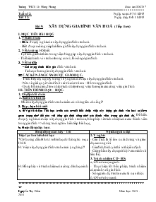 Giáo án Giáo dục công dân 7 - Bài 9: Xây dựng gia đình văn hoá (tiếp theo) - Trường THCS Lê Hông Phong