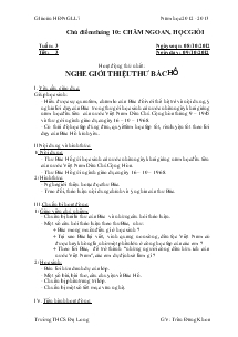 Giáo án Giáo dục công dân 7 - Hoạt động thứ nhất: Nghe giới thiệu thư bác Hoà