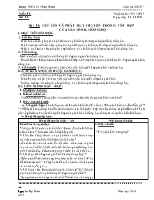 Giáo án Giáo dục công dân 7 - Tiết 13 - Bài 10: Giữ gìn và phát huy truyền thống tốt đẹp của gia đình, dòng họ