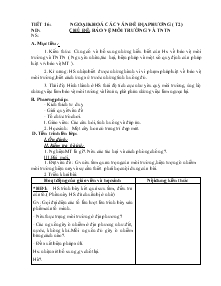 Giáo án Giáo dục công dân 7 - Tiết 16: Ngoại khoá các vấn đề địa phương (Tiết 2) - Chủ đề: Bảo vệ môi trường và tài nguyên thiên nhiên