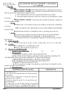 Giáo án Giáo dục công dân 7 - Tiết 21: Quyền được bảo vệ, chăm sóc và giáo dục của trẻ em