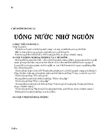 Giáo án Hoạt động ngoài giờ lên lớp 7 - Chủ điểm tháng 12: Uống nước nhớ nguồn