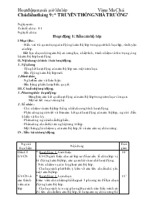 Giáo án Hoạt động ngoài giờ lên lớp 7 - Chủ điểm tháng 9: Truyền thống nhà trường