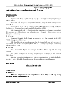 Giáo án Hoạt động ngoài giờ lên lớp lớp 7 - Chủ điểm tháng 9. Truyền thống nhà trường năm 2010 - 2011