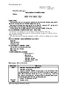 Giáo án Hoạt động ngoài giờ lên lớp lớp 7 - Tiết 16: Hội vui học tập