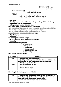 Giáo án Hoạt động ngoài giờ lên lớp lớp 7 - Tiết 18: Hát về Bác Hồ kính yêu