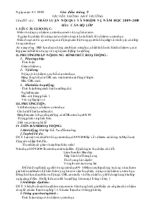 Giáo án Hoạt động ngoài giờ lên lớp lớp 7 - Trường THCS Trần Phú - Chủ điểm tháng 9: Truyền thống nhà trường - Chủ đề 1 và 2: Thảo luận nội qui và nhiệm vụ năm học 2009 - 2010 bầu cán bộ lớp