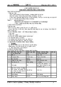 Giáo án hoạt động ngoài giờ lên lớp - Năm 2011 - 2012