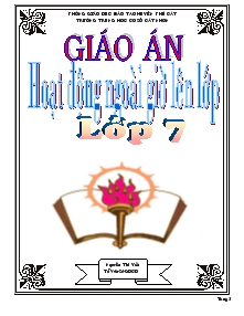 Giáo án hoạt động ngoài giờ lên lớp - Nguyễn Thị Yến