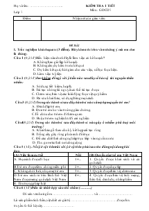 Kiểm tra 1 tiết môn: Giáo dục công dân 7