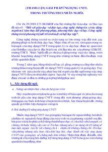 (Tham luận) giải pháp ứng dụng Công nghệ thông tin trong trường THCS Nhân Nghĩa