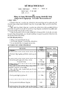 Bài dạy Thể dục 2 bài 10: Động tác bụng, Đội hình hàng ngang thành đội hình vòng tròn và ngược lại, Trò chơi “Kéo cưa lừa xẻ”