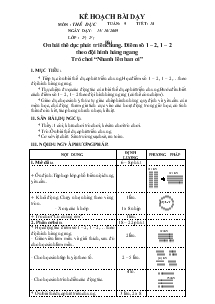 Bài dạy Thể dục 2 bài 18: Ôn bài thể dục phát triển chung, Điểm số 1 – 2, 1 – 2 theo đội hình hàng ngang, Trò chơi “Nhanh lên bạn ơi”