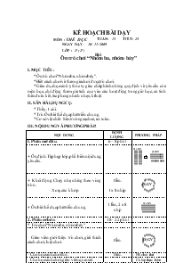 Bài dạy Thể dục 2 bài 25: Ôn trò chơi “Nhóm ba, nhóm bảy”