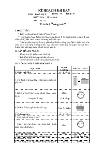 Bài dạy Thể dục 2 bài 29: Trò chơi “Vòng tròn”