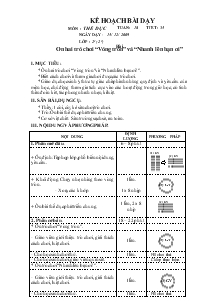 Bài dạy Thể dục 2 bài 35: Ôn hai trò chơi “Vòng tròn” và “Nhanh lên bạn ơi”