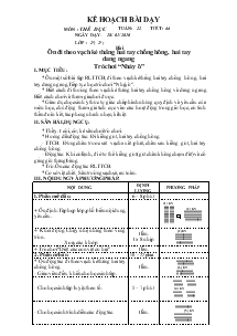 Bài dạy Thể dục 2 bài 44: Ôn đi theo vạch kẻ thẳng hai tay chống hông, hai tay dang ngang, Trò chơi “Nhảy ô”