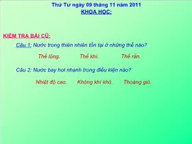 Bài giảng Khoa học lớp 4: Mây được hình thành như thế nào? mưa từ đâu ra?