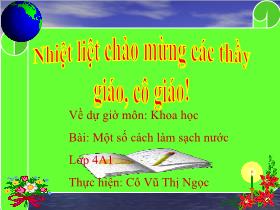 Bài giảng Khóa luận: Một số cách làm sạch nước