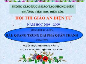 Bài giảng Lịch sử 4 - Bài: Quang Trung đại phá quân Thanh