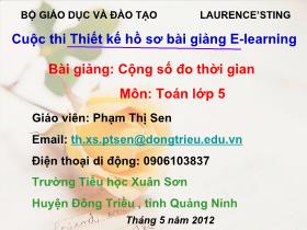 Bài giảng Toán 5: Cộng số đo thời gian