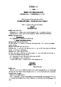 Bài soạn các môn lớp 4 - Tuần 22
