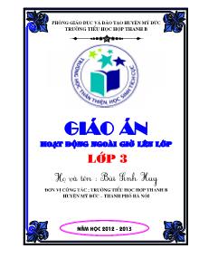 Bìa Giáo án hoạt động ngoài giờ lên lớp lớp 3