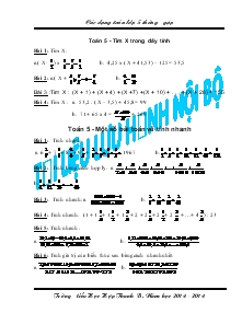 Các dạng Toán lớp 5 thường gặp