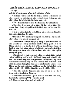 Chuẩn kiến thức, kĩ năng môn Toán lớp 4