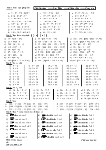 Đề khảo sát môn Toán 4