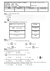 Đề kiểm tra chất lượng cuối ki II môn thi toán - Lớp 5