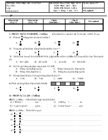 Đề kiểm tra cuối học kì II năm học: 2012 – 2013 môn thi: Toán - Lớp 4