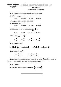 Đề kiểm tra cuối năm học 2008 - 2009 môn: Toán 4
