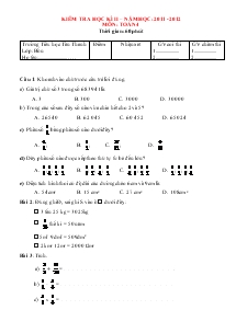 Đề Kiểm tra học kì II môn toán 4