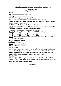 Đề kiểm tra học sinh giỏi lớp 5 (tháng 2) môn Toán