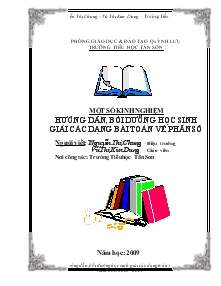 Đề tài Một số kinh nghiệm hướng dẫn, bồi dưỡng học sinh giải các dạng bài toán về phân số