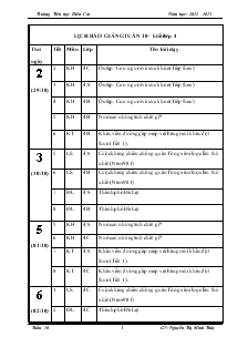 Giáo án bộ môn lớp 4 tuần 10