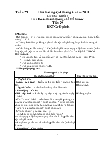 Giáo án bộ môn lớp 4 và 5 tuần 29