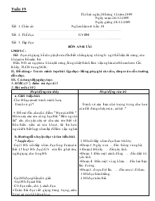 Giáo án các môn lớp 4 (chuẩn kiến thức kĩ năng) - Tuần 19