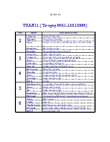 Giáo án Các môn lớp 4 - Năm 2009 - Tuần 11