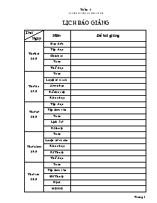 Giáo án Các môn lớp 4 – Trường tiểu học Lý Thường Kiệt - Tuần 4