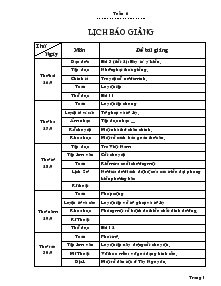 Giáo án Các môn lớp 4 – Trường tiểu học Lý Thường Kiệt - Tuần 6