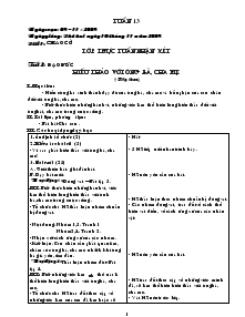 Giáo án chủ nhiệm lớp 4 tuần 13