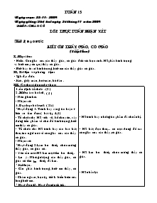 Giáo án chủ nhiệm lớp 4 tuần 15