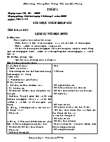 Giáo án chủ nhiệm lớp 4 tuần 21