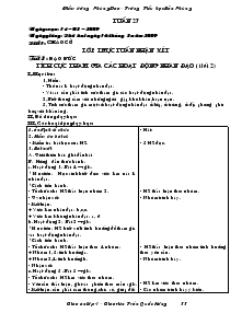 Giáo án chủ nhiệm lớp 4 tuần 27