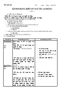 Giáo án Đạo đức 4 tuần 19 đến 24