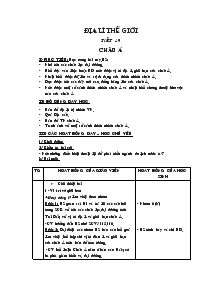 Giáo án Địa lí thế giới - Tiết 19: Châu Á