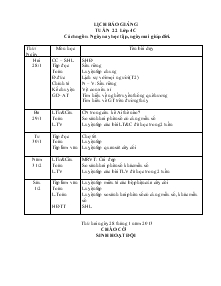 Giáo án giảng dạy các môn lớp 4 - Tuần 22